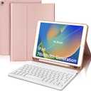 SENGBIRCH - Funda con Teclado de Espaol for iPad 7a 8a 9a Genaracin (10.2 Pulgada), con Inalmbrico Teclado Bluetooth Magntico Desmontable, Rosa (Pink)