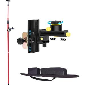Laser Level Pole with Multi-function Fine-tuning Pan-Tilt Head13.12Ft./4M With 5/8&1/4 interface screws (6.25 inches/2.36 inches) thread for Rotary and Line Lasers