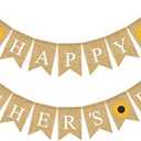 Mother's Day Burlap Banner Sunflower Happy Mother's Dat Banner Garland Rustic Party Decorations Mother's Day Gifts from Daughter and Son (Mother's Day)