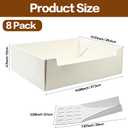 8 Pack White Disposable Litter Boxes for Cats, 14.8 Inch Foldable Paper Kitty Tray with Scoop, Waterproof Cardboard Travel Litter Box for Cats Small Pets - Low Entry