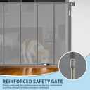 47 Extra Tall Retractable Baby Gate, Reinforced Mesh Dog Gate Extends to 71" Wide, Baby Gate for Stairs, Doorways, Hallways, Indoor and Outdoor, Grey