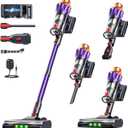 Cordless Vacuum Cleaner for Home, 600W/50KPa Powerful Suction, 60Mins Self-Standing Stick Vacuum with Anti-Tangle Brush & LED Display, Lightweight Handheld Vacuum for Pet Hair, Carpets & Hard Floors