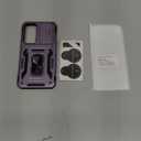 DEERLAMN Case 7-Inch with Slide Camera Cover+Screen Protector(1 Pack), Rotated Ring Kickstand Military Grade Shockproof Protective Cover-Deep Purple