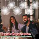 3 Set Christmas Solar Firework Lights Outdoor 120 LED 8 Modes Waterproof LED Hanging Fairy Lights for Christmas Garden Patio Yard Holiday Decoration(White,Double Style)