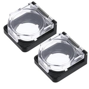 ElevateTech Power Push Button Switch Cover, 2 Pcs Dustproof Safety Button Cap Waterproof and Collision Resistant Power Buttons Cover Protector for 38 x 34 mm Mounting Hole Computer PC Desktop