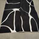 YIHOUSE Modern Washable Area Rug for Living Room Bedroom - Large Abstract Black and White Rug Non-Slip Ultra-Thin Home Decor (Dark Warping, 8'x10'ft)