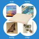 Falling in Art Unfinished Birch Wood Canvas Panels Kit, 4 Pack of 12x12 Studio 3/4 Deep Cradle Boards for Pouring Art, Crafts, Painting and More