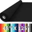 Vanhench 48"x1500"(125') Black Wrapping Paper, Birthday Wrapping Paper, Solid Color Art Kraft Craft Paper for Gift Wrapping, Birthday, Bouquet Flower Crafts Packing Poster Bulletin Board Paper