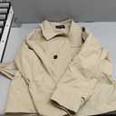 Women's Cropped Trench Coat Double Breasted Short Jacket High Collar Fall Winter Coats Trendy Outfit with Belt Medium