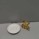 Bunny Ceramic Rabbit Jewelry Holder Dish - Trinket Tray for Rings, Earrings, Necklace Organizer, Wedding Engagement Ring Holder (Golden)
