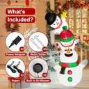 8FT Christmas Inflatable Snowman Yard Decoration, Lighted Blow Up Snowman With Built-in LED Lights for Holiday, Party, Xmas