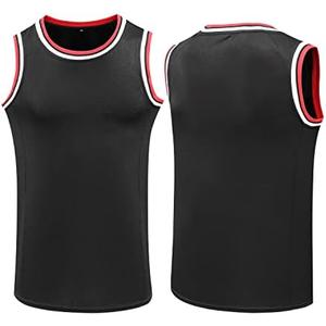 YWIES Plain Basketball Jersey, Blank Team Uniform, Hip Hop Hipster Short Sleeveless Active Shirts 2XL