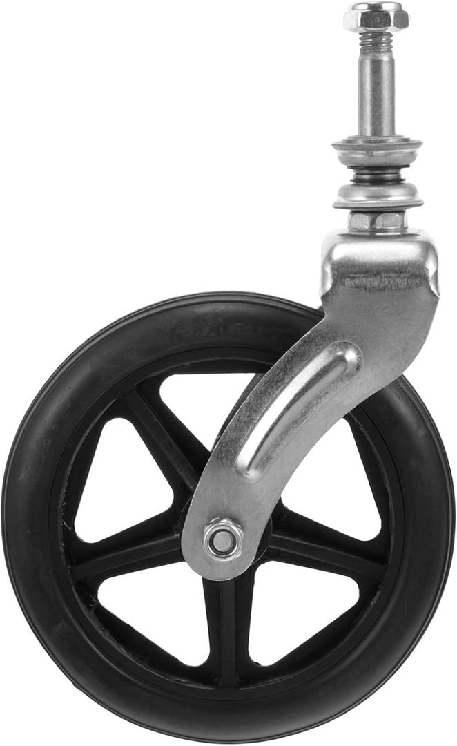 1 Set 6 Inch Rubber Front Wheels Replacement Drive with Front Fork Drive Solid Wheelchair Front Castor Wheelchair Rollers (25.00X14.50X3.70CM)