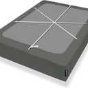 Bedecor 4-9 Inches Box Spring Cover Queen Size Dark Grey with Stretchy Fabric Bed Frame Cover Wrap Around 4 Sides Elastic Bed Skirt Alternative Gray Boxspring Cover Queen/Queen XL