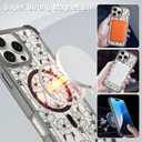 iPhone 16 Pro Max Case - Four-Corner Shockproof, Magnetic, Clear Black Flowers Design