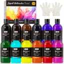 Nicpro 12 Colors Liquid Watercolor Paint Set, 8.45oz Large Bulk Liquid Watercolor Paint, Non-Toxic Water Colors Painting Supplies for Art Activity, Craft DIY, Poster, School, Home, Classroom, Party