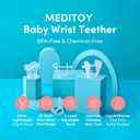 Baby Wrist Teething Mitten for 3-12 Months - Anti-Drop Hand Teether with Adjustable Strap, Silicone, BPA-Free, Food Grade, Made in Korea