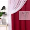 BONZER Dual Layers Grommet Top Mix and Match Blackout Curtains with White Sheer Voile for Living Room, Red, 52x84 Inch, Set of 2 Panels