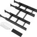 SpaceAid Bamboo Drawer Dividers with Inserts and Labels, Kitchen Adjustable Drawer Organizers, Expandable Organization for Home, Office, Dressers, 4 Dividers with 9 Inserts (17"-22" Black)