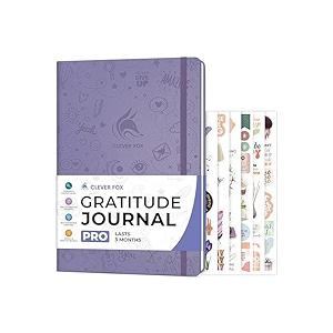 Clever Fox Gratitude Journal PRO – Happiness, Positivity & Affirmation Daily Journal for Women & Men – Inspirational Notebook for Positive & Grateful Mind – 3 Months, Large Format, Purple