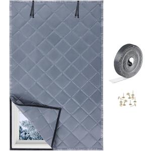 Thermal Window Cover 38" x 62", 3-Layer Oxford Cloth Cotton Insulated Window Curtain for Winter, Reusable Heat Retention Cover, Fits up to 3 x 5 Ft Windows