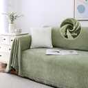 H.VERSAILTEX Couch Cover for Dogs Chenille Sofa Cover for Sectional Couch Cover Durable Furniture Cover Washable Couch Protector for 3 Cushion Couch Modern Living Room Decor, 71"x 150", Green