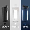 26oz Glass Protein Shaker Bottle, Stainless Steel Mixing Ball & Silicone Sleeve, Odorless, Leak-Proof, BPA-Free, Ideal for Smoothies & Workout Drinks(Frost White)