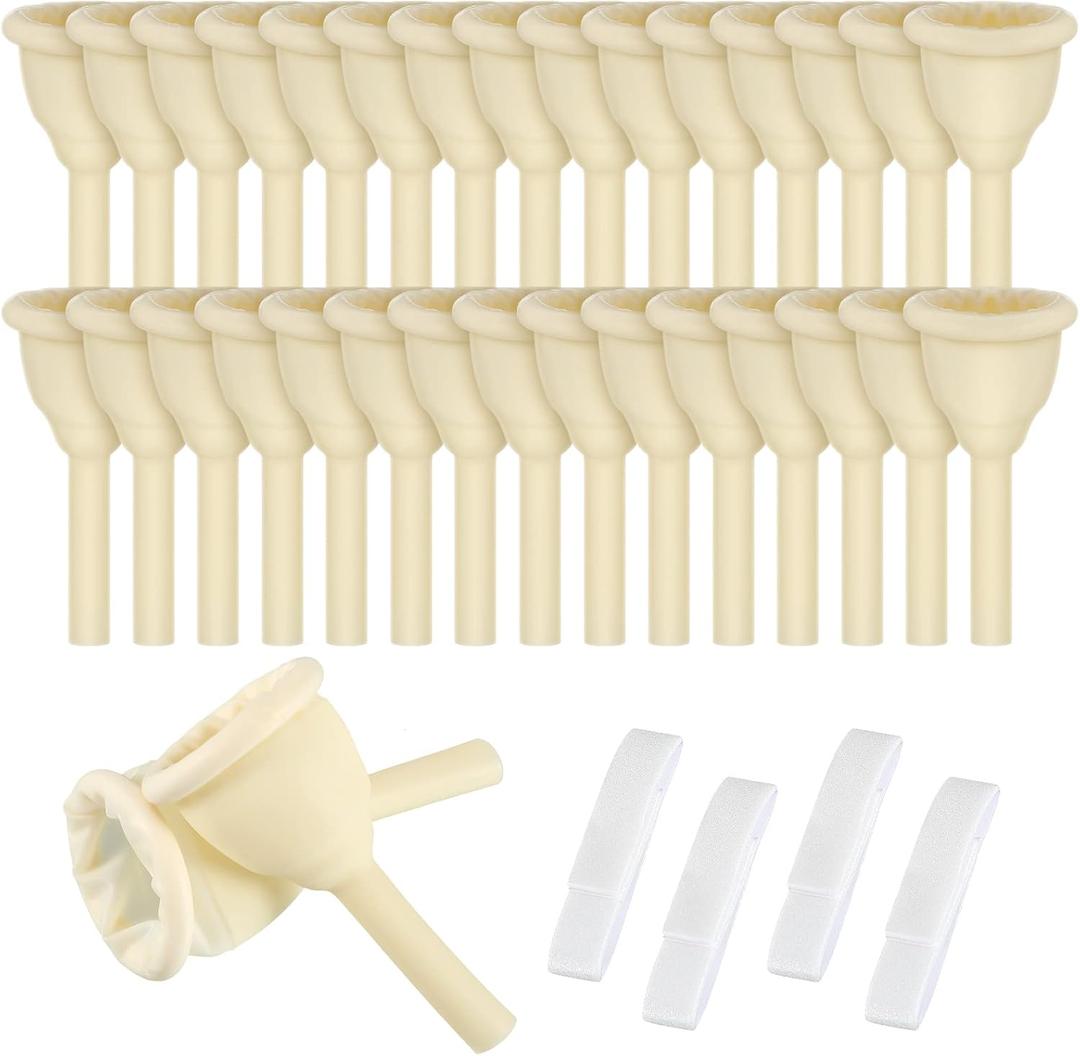 50 Pieces Urinal Bag Male External Catheter with Fixer Rubber External Catheter for Men and Incontinence People (35 mm)