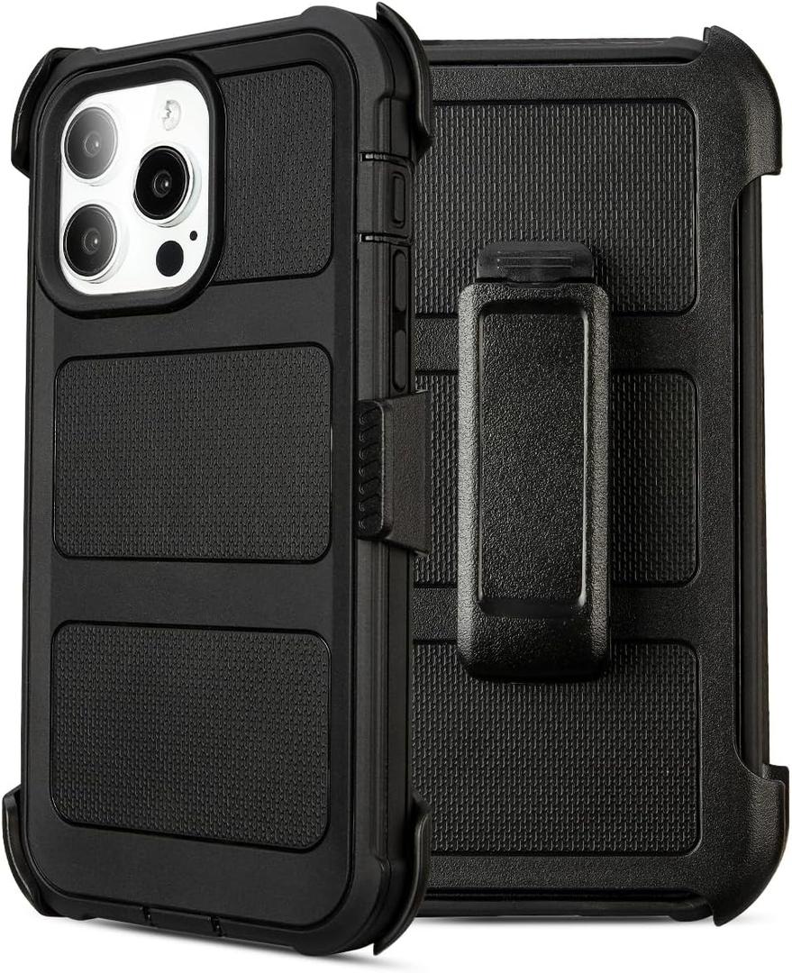 for iPhone 14 Pro Case with Belt Clip Holster,for Defender iPhone 14 Pro Case with Stand,Heavy Duty Rugged Full-Body,3 Layers of Sturdy,Anti-Drop,for CaseiPhone 14ProCase Protective (Black)