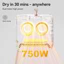 Portable Clothes Dryers for Laundry Apartments, No-Installation Faster Mini Dryer for Clothes, Compact Electric Clothes Dryer Machine Apartment, RV, Travel, Home Use
