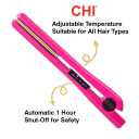 CHI Tourmaline Ceramic Flat Iron Hair Straightener 1", Professional Hair Styling Tool for Silky Smooth Hair, Frizz Control & Curling, Pure Pink 1" Plates
