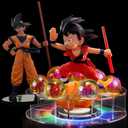 This Model Includes Two Goku Action Figure +Crystal Ball + Acrylic Base + LED Disc+Gift Box Star can be Used as Home Decoration, Birthday Gifts and Toys