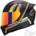 VCOROS Motorcycle Full Face Helmet for Unisex-Adults DOT Approved WS-609 Motorbike Street Bike Racing Helmets