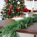 2PCS 9FT Christmas Garland Norfolk Pine Garland Real Touch Artificial Greenery Garland for Mantle Fireplace Table Indoor Outdoor Decor (Normal)