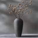 Rustic Farmhouse Flower Vase - 13.4 Inchs Large Black Ceramic Vase, Pampas Grass Vase, Modern Farmhouse Decor Vase for Home Decor, Dining Table, Entryway, Centerpiece, Living Room, Shelf Decorative