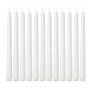 12 Pack White Taper Candles - Taper Candles 10 Inch Dripless, Smokeless & Unscented - 8 Hours Long Burning - Tall Candlesticks - Ideal for Weddings, Dinner Parties, Home Decor, Birthday Party
