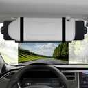 Veharvim Sun Visor Extender for Car (Polarized, UV400, PC Lens, 2 Side Sunshade), Car Visor Extender Sun Blocker, Visor Extender Attachment, Anti-Glare for Safe Driving (Light Black, 1 Pack)