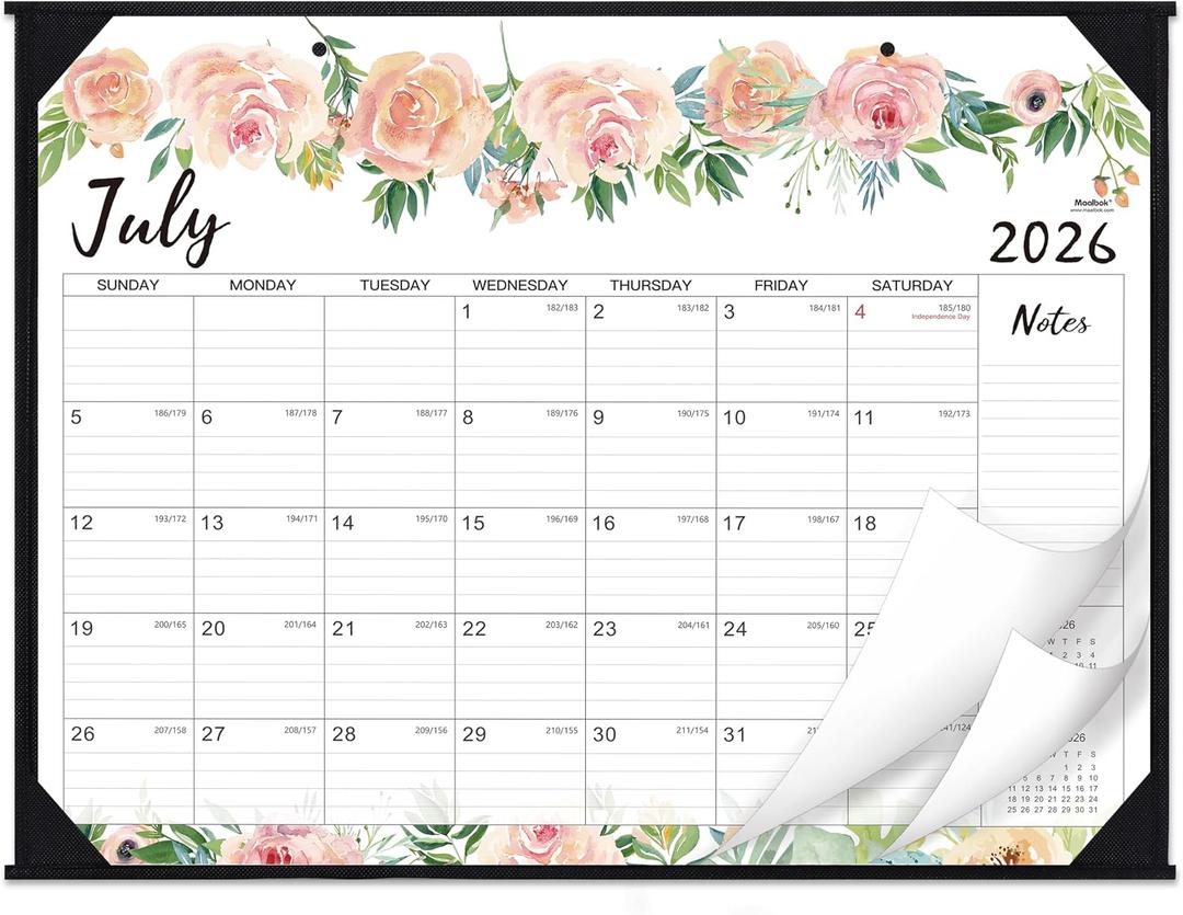 Desk Calendar 2026-2027 - Jul 2026 - Dec 2027, 18 Months Large Monthly Desk Calendar, 22" x 17", Desk Pad, Large Ruled Blocks, to-do List & Notes, Best Desk/Wall Calendar for Planning or Organizing