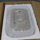 J-FAMILY 14.5'' x 10'' Bathroom Small Vessel Sink Above Counter White Porcelain Ceramic Sink Bowl GoldTrim Decoration Small Vanity Sink Lavatory Wash Basin