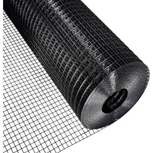 SEBOSS Hardware Cloth 1/2 inch 36 x 100 ft 19-Gauge, Black Vinyl Coated, Wire Mesh Roll Chicken Wire Mesh Chicken Wire Fencing Wire Fence Roll Garden Fencing Welded Wire Cage Wire