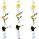 3 Pcs Artificial Flowers Hanging Decorations, 29.5ft Wildflower Daisy Garland Backdrop Ceiling Decoration for Wedding Spring Party Birthday Home Garden,(Bright Color)
