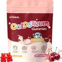 JUYIHEAL Colostrum Gummies, 1000 mg Grass Fed Colostrum Chews Colostrum Supplement for Gut Health, Hair Growth, Beauty, and Immune Support, Cherry Flavor 60 Servings, Pack Of 2, Best By: 01/18/2027