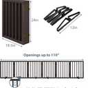 Mino Kesper Dog Gates for the House Doorways Extra Wide 110 Inches Wood Freestanding Pet Gates for Dogs Indoor Fence with Support Stands, 6 Panel - 110 inches Wide, Espresso