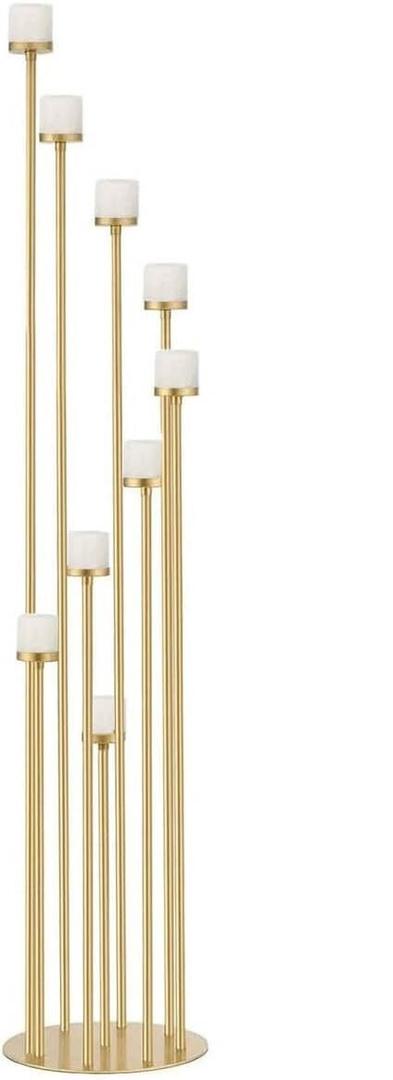 9 Arm Candelabra,Floor Candle Holders Tall Set for Wedding Aisle Decoration, Gold Candelabras for Fireplace, Candle Stand Fit for Flameless or Wax
