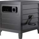 Metal Garden Hose Reel Deck box, Durable Steel Garden Hose Storage Box Cabinet, 150ft 5/8" Garden Hose Capacity. - Hose guide Manual Rewind, No-leak aluminum water connections