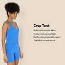 Amazon Essentials Womens Active FormFlex Buttery Soft Light Support Crop Tank with Bra (Blue, XXXL)