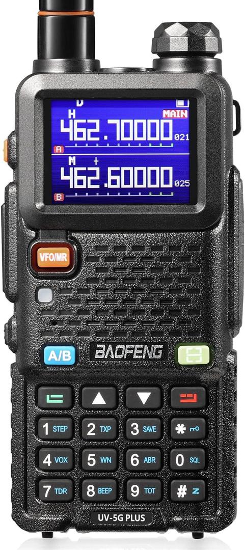 [Chirp Compatible] BAOFENG UV-5G Plus GMRS Handheld Radio, Long Rang Two Way Radio for Adult, 999 Channels, NOAA Receiver & Scanner, with 2500mAh Battery USB-C Port, Pack of 1 
