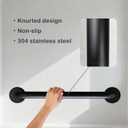 24 Inch Handicap Grab Bars, 2 Pack Stainless Steel Grab Bar for Bathtubs and Showers, Wall Mount Safety Shower Grab Bars for Seniors Injury Elderly, Matte Black Knurled