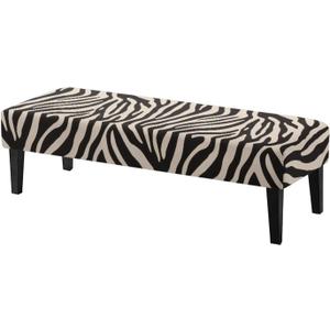 Zebra Stripes Print Dining Room Bench Covers Non-Slip Bench Chair Slipcovers Dust Proof Bench Seat Cushion Slipcovers Removable Bench Protectors for Wedding, Hotel, Party