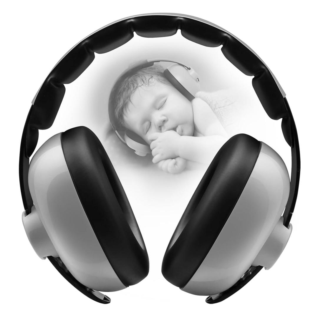BBTKCARE Baby Ear Protection Noise Cancelling Headphones for Babies for 3 Months to 3 Years - Grey